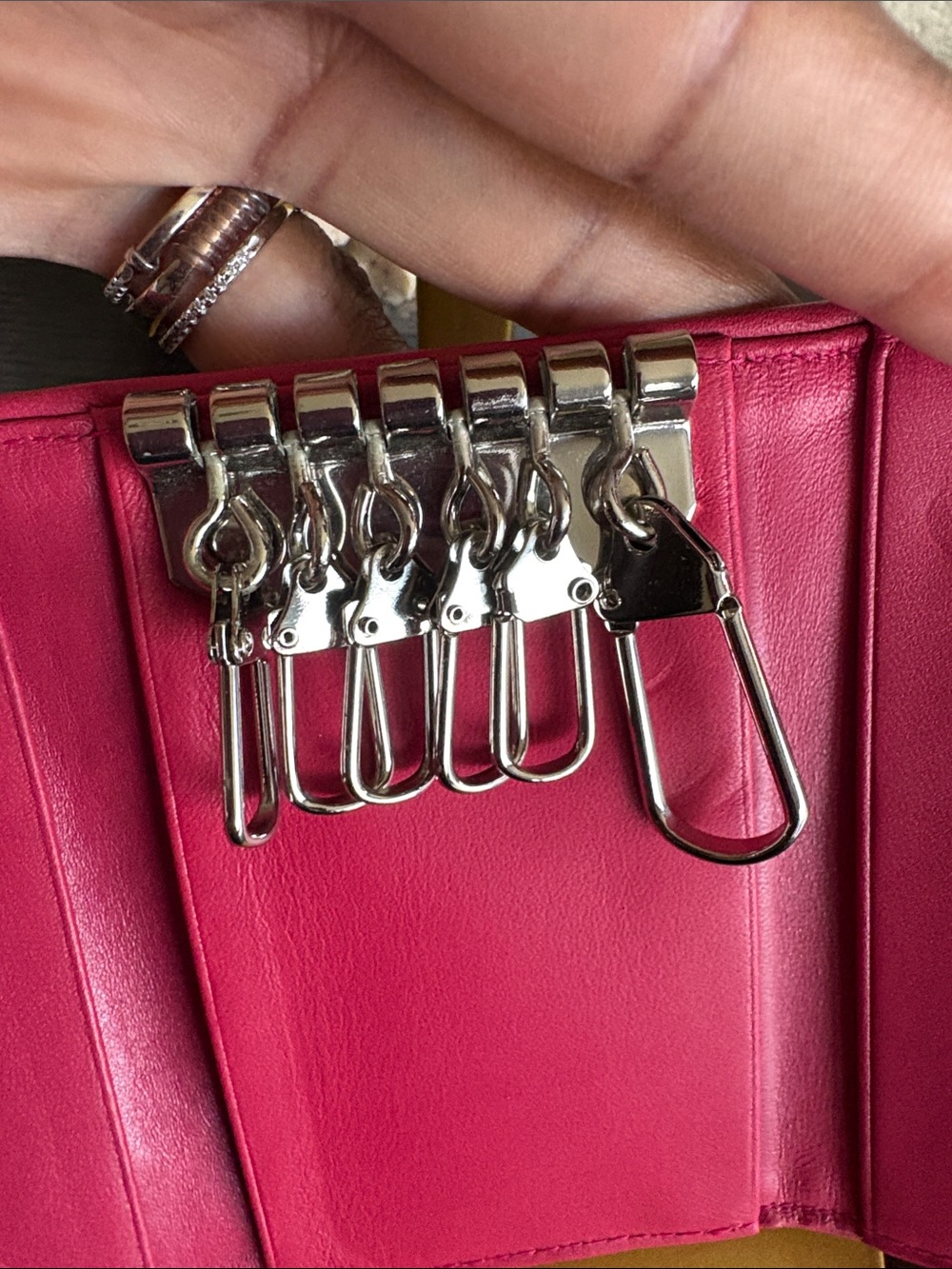 Givenchy Pink Leather Key & Card Holder - Picture 9 of 13